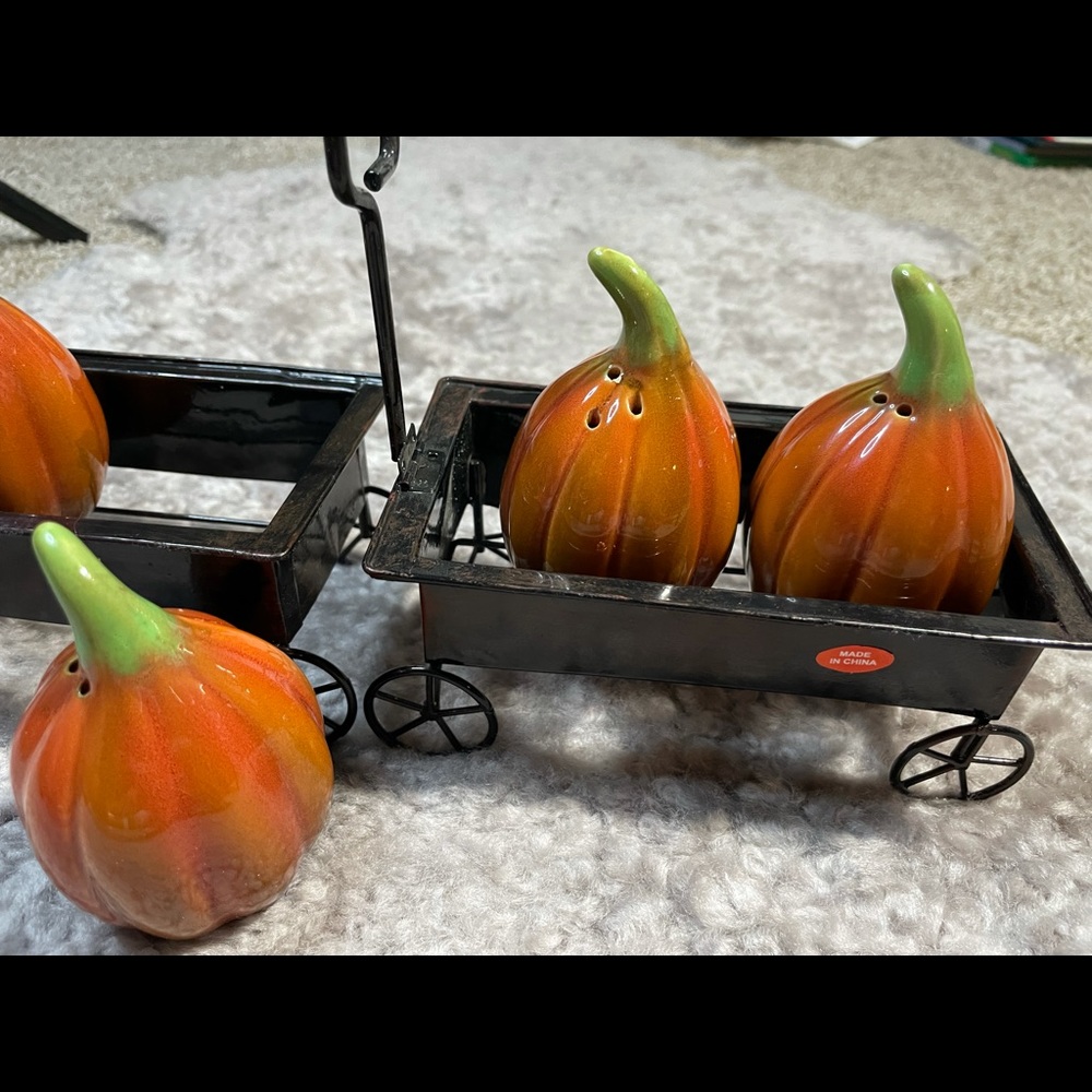 Salt & Pepper Pumpkin Wagons 2pc View 3